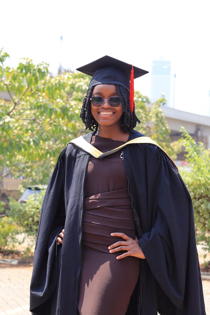 Tracey Onyango at her graduation, University of Nairobi