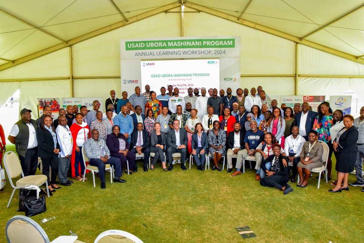 Participants gathered for the USAID Ubora Mashinani Program Annual Learning Workshop, 2024